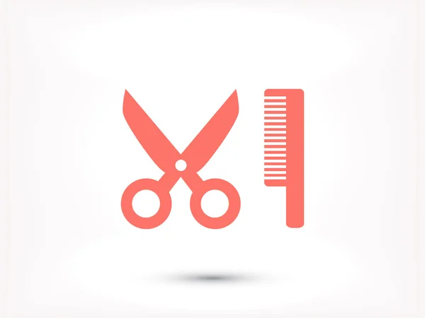 Włosy, grzebień ikona nożyczki — Wektor stockowy