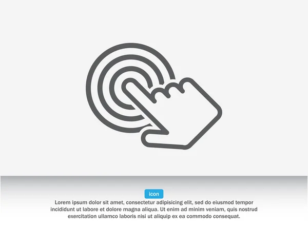 Clic bouton, icône de la main — Image vectorielle
