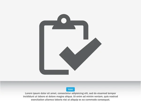 クリップボードのアイコンにチェック マーク — ストックベクタ