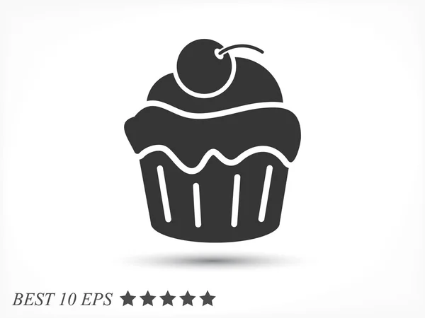 Cupcake with cherry icon — Stock Vector