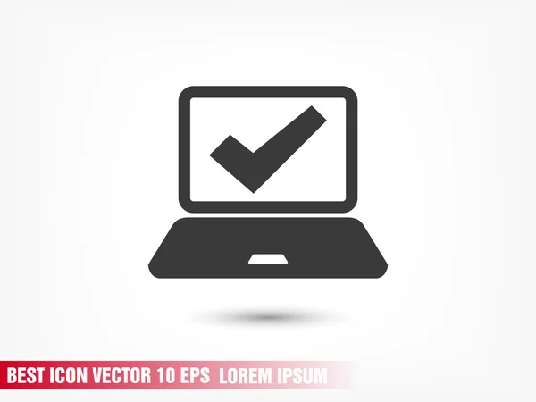 Ícone de tela verificar laptop — Vetor de Stock