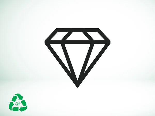 Diamante icono de piedra preciosa — Vector de stock