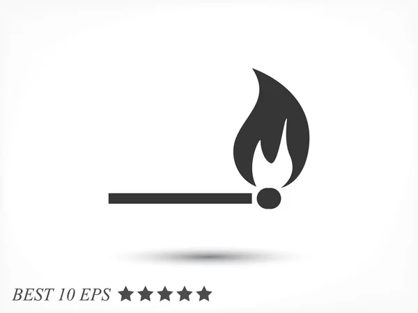 Burning match icon — Stock Vector