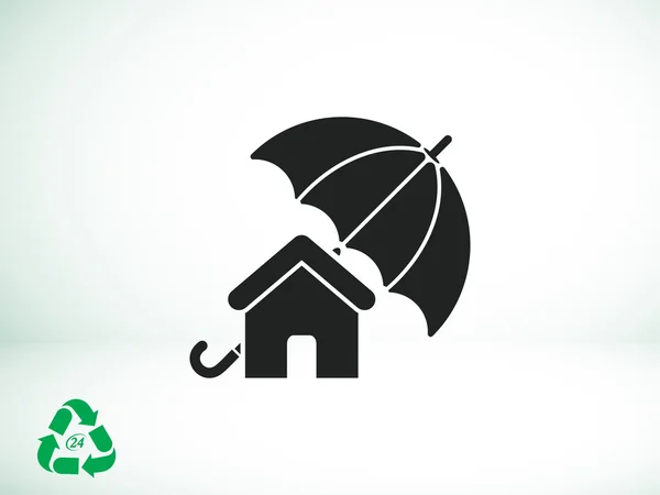 Casa con protección paraguas — Vector de stock
