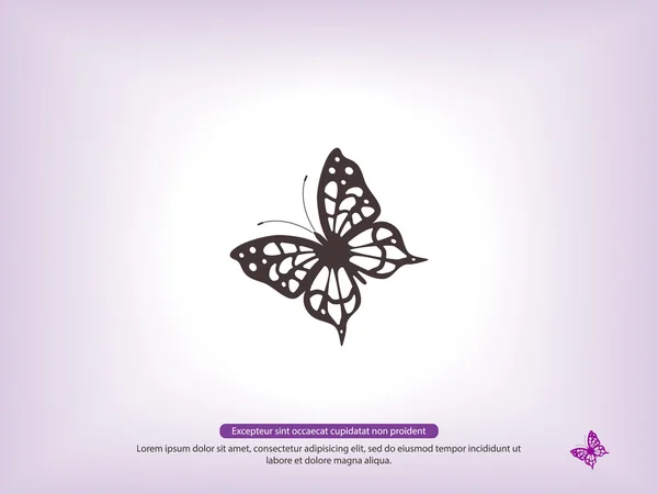 Motýl silueta ikonu — Stockový vektor