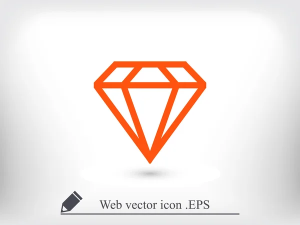 Icône de pierre gemme diamant — Image vectorielle
