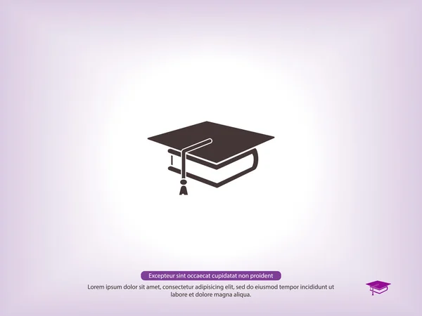 Libro y la tapa de graduación — Vector de stock