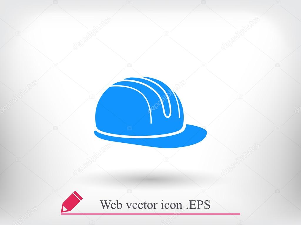 safety hard hat icon - black vector icon