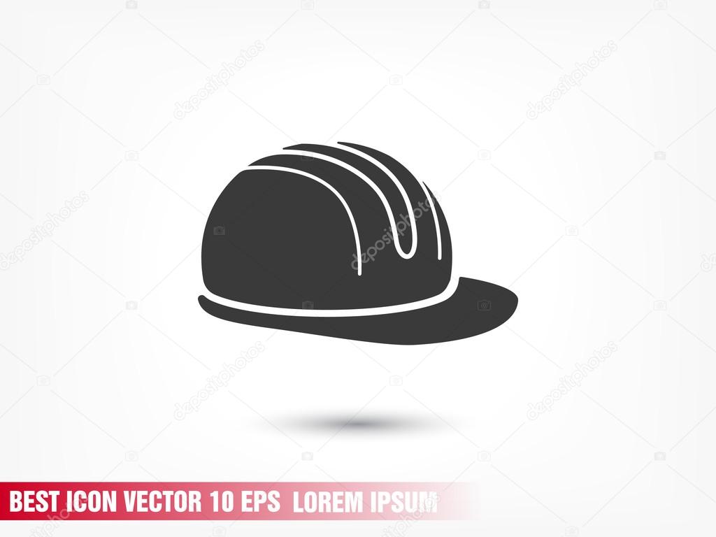 safety hard hat icon - black vector icon