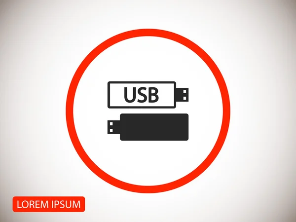 Usb icono de unidades flash — Vector de stock