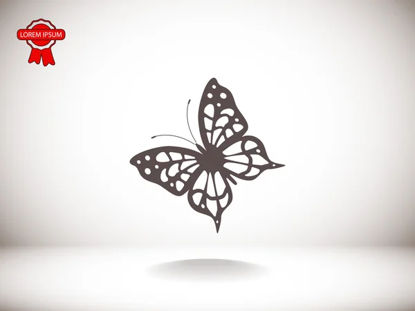 Butterfly Silhouette ikonen — Stock vektor