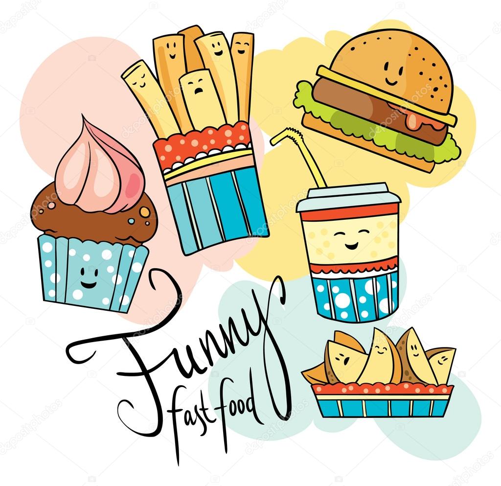 Funny fast food Stock Vector Image by © #94193954 Funny fast food Stock Vector Image by © #94193954