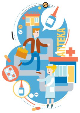 Eczaneye ilaç için koşan adam