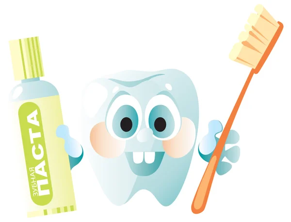 Happy healthy tooth — Stock Vector