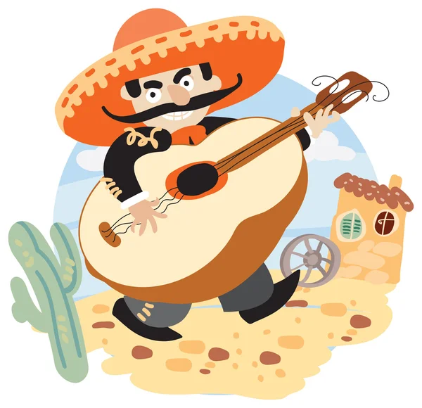 Mariachi - musicista messicano — Vettoriale Stock