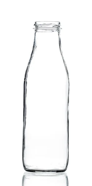 Frasco de vidrio vacío aislado sobre fondo blanco —  Fotos de Stock