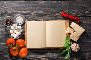 tarif kitabı ve çeşitli maddeler açmanızı, en baştan