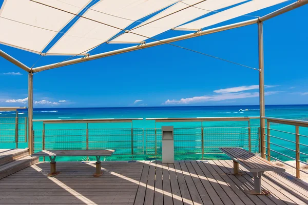 A summer terrace with views of the Mediterranean Sea — Stock Photo, Image