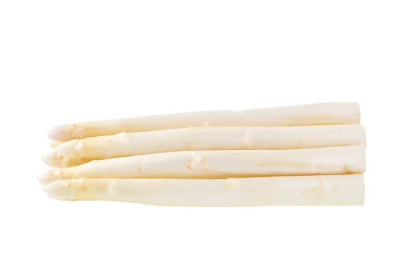 Asperges Blanches Biologiques Fraîches Isolées Sur Fond Blanc Bouquet Asperges — Photo