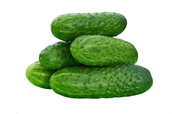 Bunch Organic Cucumbers Isolated White Background — Stock Fotó