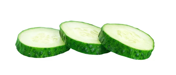Cucumber Slice Isolated White Background Entire Image Sharpness — Stock Fotó