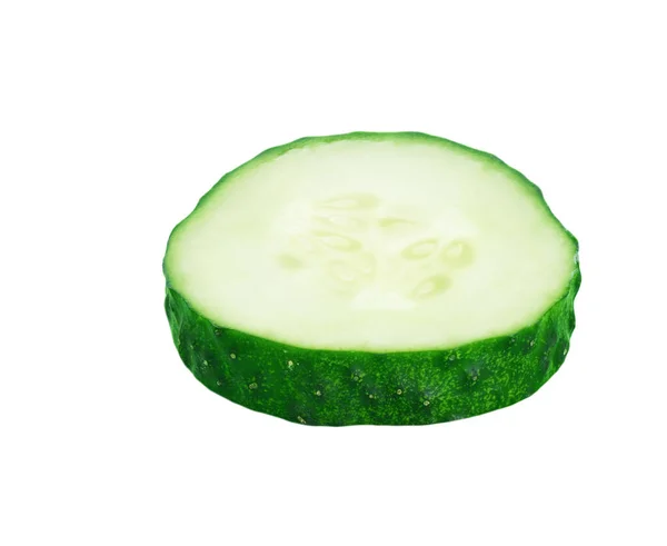 Cucumber Slice Isolated White Background Clipping Path Full Depth Field — Stock Fotó