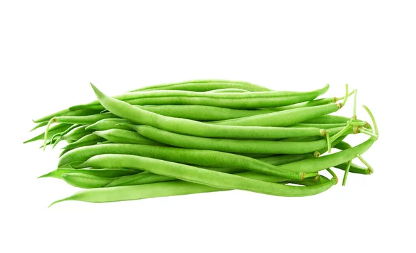 Ripe Green Bean Isolated White Background Organic Green Bean Isolated — Stock Photo, Image