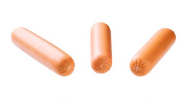 Kaynamış sosis, beyaz arka planda izole edilmiş. .