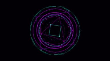 Mor Teal Sihirli Çember Yükleme Ekranı. Kusursuz Döngü Arkaplanı.