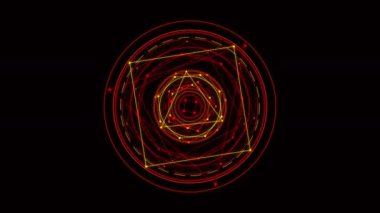 Kırmızı Sihirli Çember Yükleme Ekranı. Kusursuz Döngü Arkaplanı.