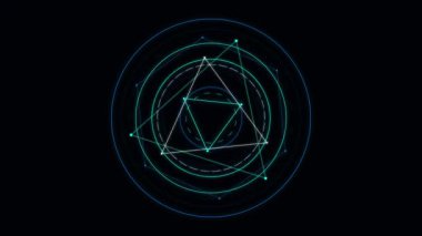 Mavi Cyan Sihirli Çember Yükleme Ekranı. Kusursuz Döngü Arkaplanı.