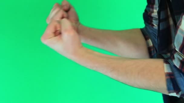 Närbild på händerna gestikulerande framgångsrika — Stockvideo