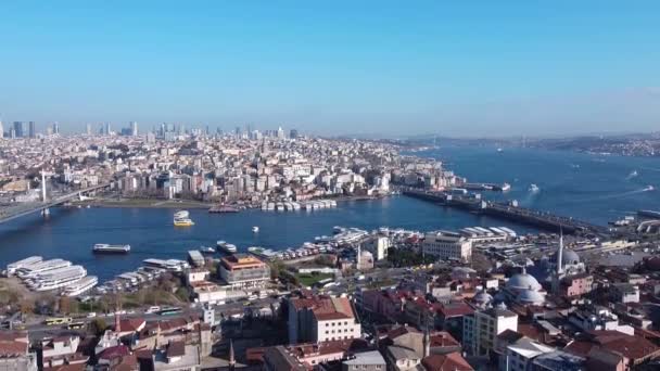 Istanbul. Tyrkia. Bosporos. Flyfoto. – stockvideo