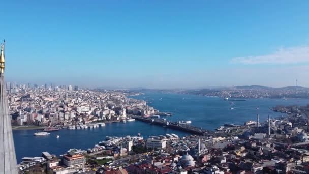 Κωνσταντινούπολη. Τουρκία. Βόσπορος. Αεροφωτογραφία. — Αρχείο Βίντεο
