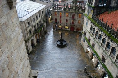 Gloomy evening in Santiago de Compostela clipart