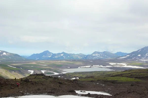 Berglandschap Fascinerende Wandeling Kamchatka Het Land Van Vulkanen Klimmen Gorely — Stockfoto