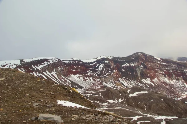 Viaje Fascinante Tierra Géiseres Volcanes Península Kamchatka Escalada Volcán Gorely — Foto de Stock