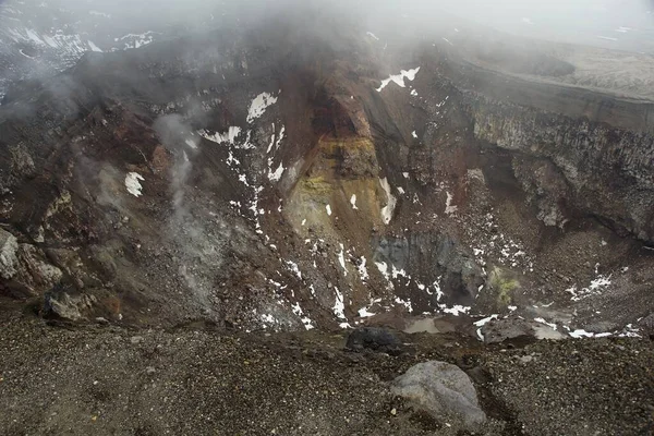 Viaje Fascinante Tierra Géiseres Volcanes Península Kamchatka Escalada Volcán Gorely — Foto de Stock