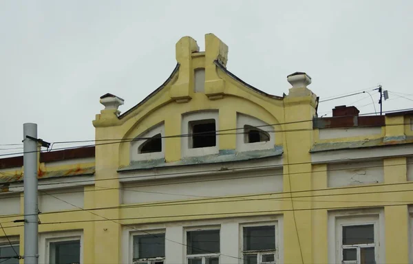 Fragment Der Architektonischen Gestaltung Der Fassade Jugendstil — Stockfoto