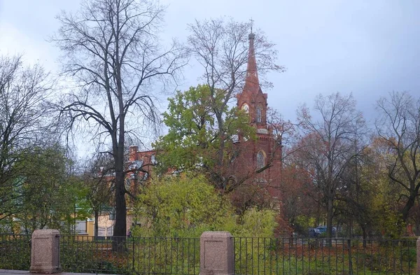 Soğuk Bir Ekim Sabahı Tsarskoye Selo Daki Catherine Park Ilginç — Stok fotoğraf