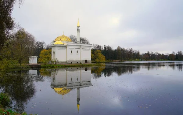 Gloomy November Morgon Och Promenad Catherine Park Tsarskoe Selo Den — Stockfoto