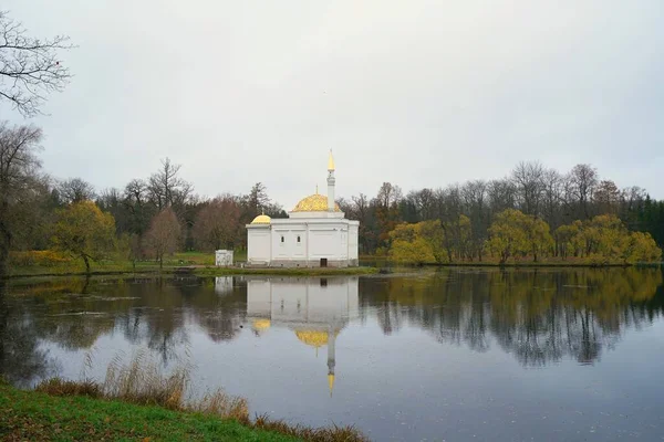 Gloomy November Morgon Och Promenad Catherine Park Tsarskoe Selo Den — Stockfoto