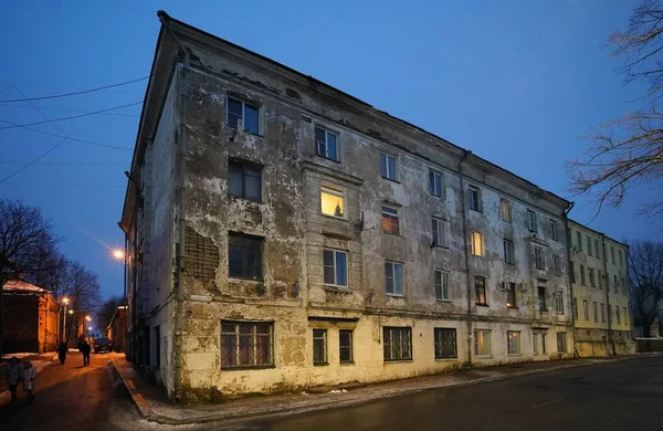 Christmas Walk Historical Places Vyborg Old House Port — Stock Photo, Image