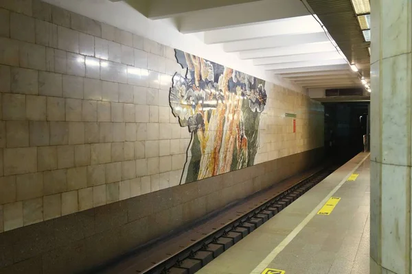 Fragmento Del Interior Estación Metro Sibirskaya Novosibirsk — Foto de Stock