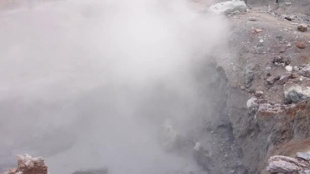 Fascinante Viaje País Géiseres Volcanes Península Kamchatka Paseo Por Volcán — Vídeo de stock