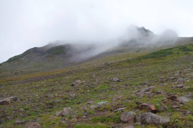 Volkanların ve ayıların kampı Pinachevsky 'de, Kamçatka' da büyüleyici bir yaz yürüyüşü.
