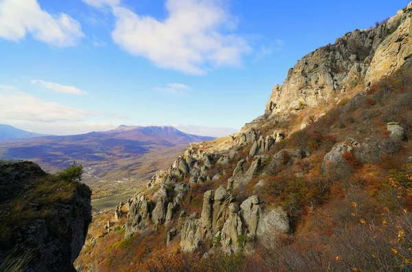 Mañana Soleada Otoño Fascinante Caminata Por Montaña — Foto de Stock