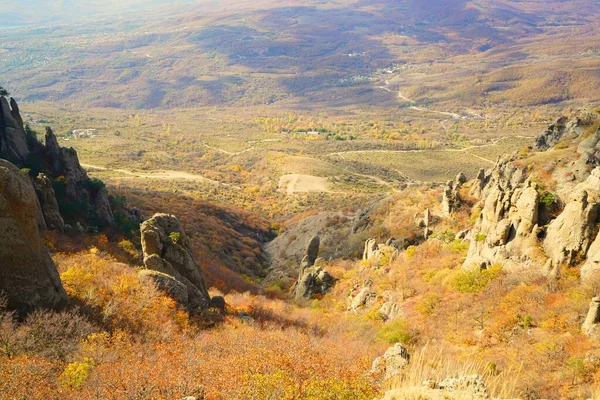 Herfst Zonnige Ochtend Fascinerende Bergwandeling — Stockfoto