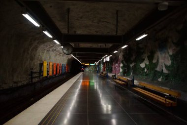 Stockholm 'deki Tensta metro istasyonunun bir parçası.