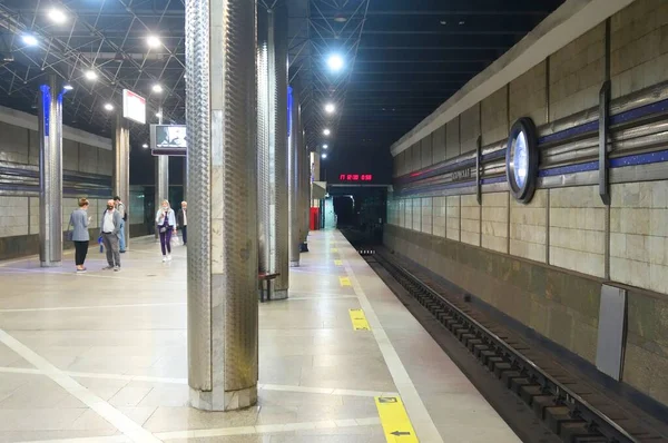 Fragmento Del Interior Estación Metro Gagarinskaya Novosibirsk — Foto de Stock